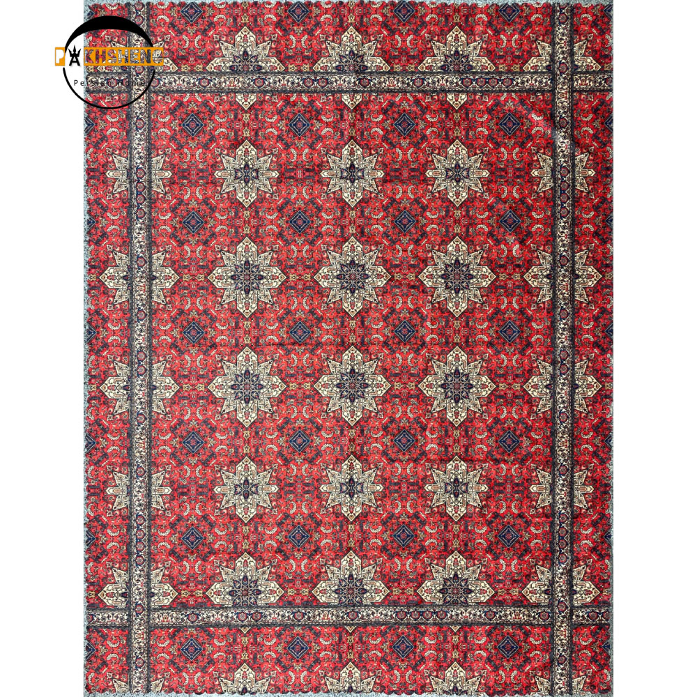 رومیزی مخمل شانل کنگره دار طرح اسلیمی پخشنو